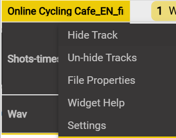 Timeline left-hand context menu
