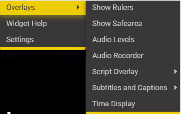 Video Overlays Menu 